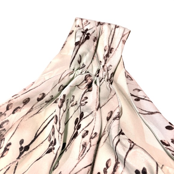 Vince Camuto One Shoulder Mint Green Floral Pleat Drape Grecian Dress $138 NWT - Picture 4 of 8